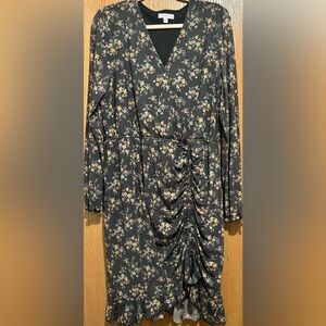 Floral Black Midi Dress